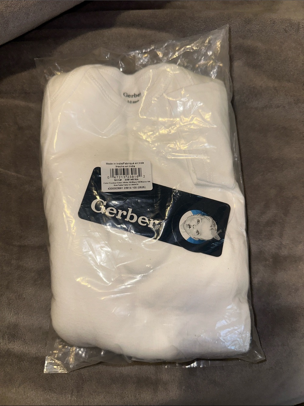 Gerber White Ribbed Toddler Onesies Bodysuits - Soft Cotton